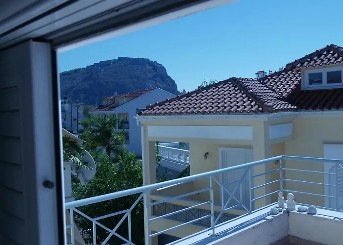 With The View Of Palamidi And Bourtzi Nauplion