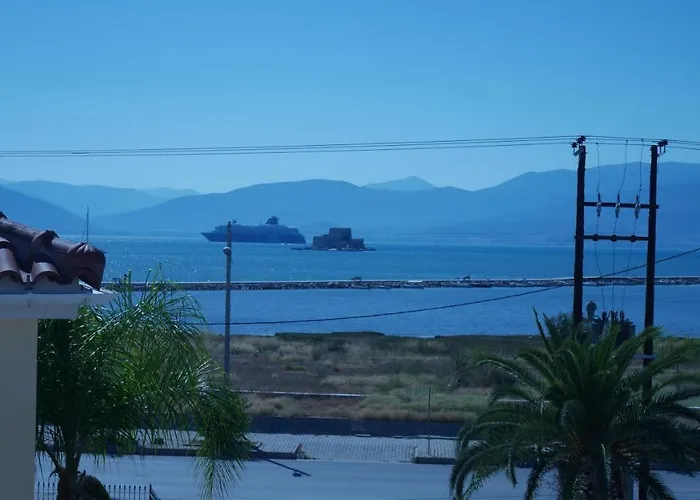 With The View Of Palamidi And Bourtzi Nauplion